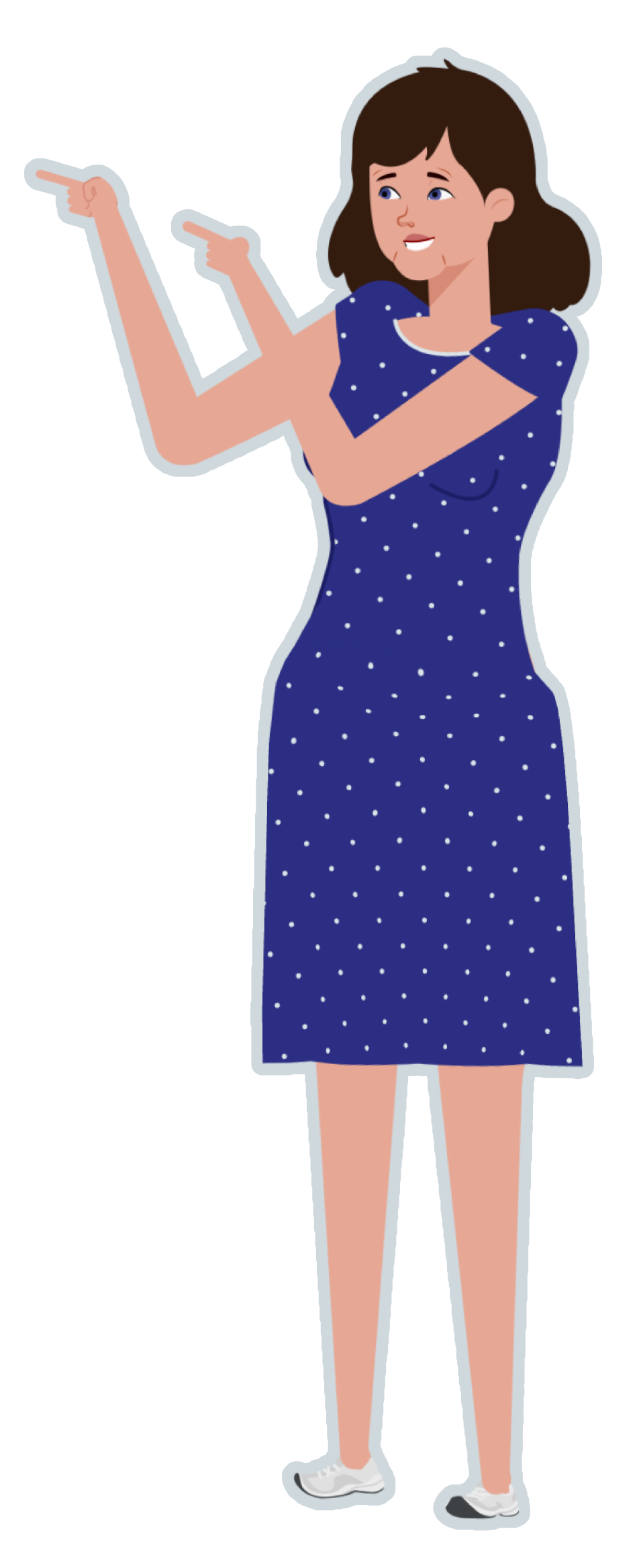 Friendly illustration of a woman representing a TADPOLE participant